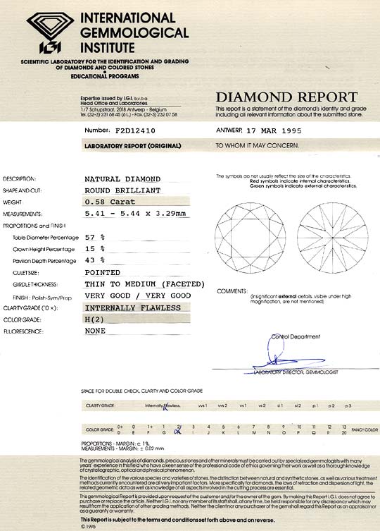 Foto 9 - Diamant 0,58ct Brillant IGI Lupenrein Wesselton Weiss H, D6235