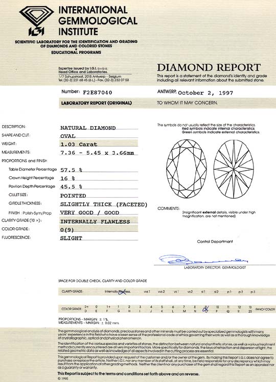 Foto 9 - Ovaler Diamant 1,03 ct Lupenrein, Zitrone Hell Cape IGI, D6421