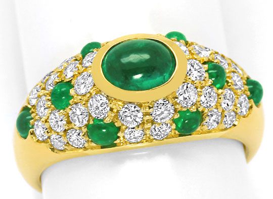 Foto 2 - Original Jewellery Cartier Goldring Brillanten Smaragde, R4787