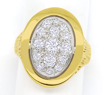 Foto 1 - Diamantring mit 1,09ct Diamanten 14K Gelbgold-Weißgold, S1515